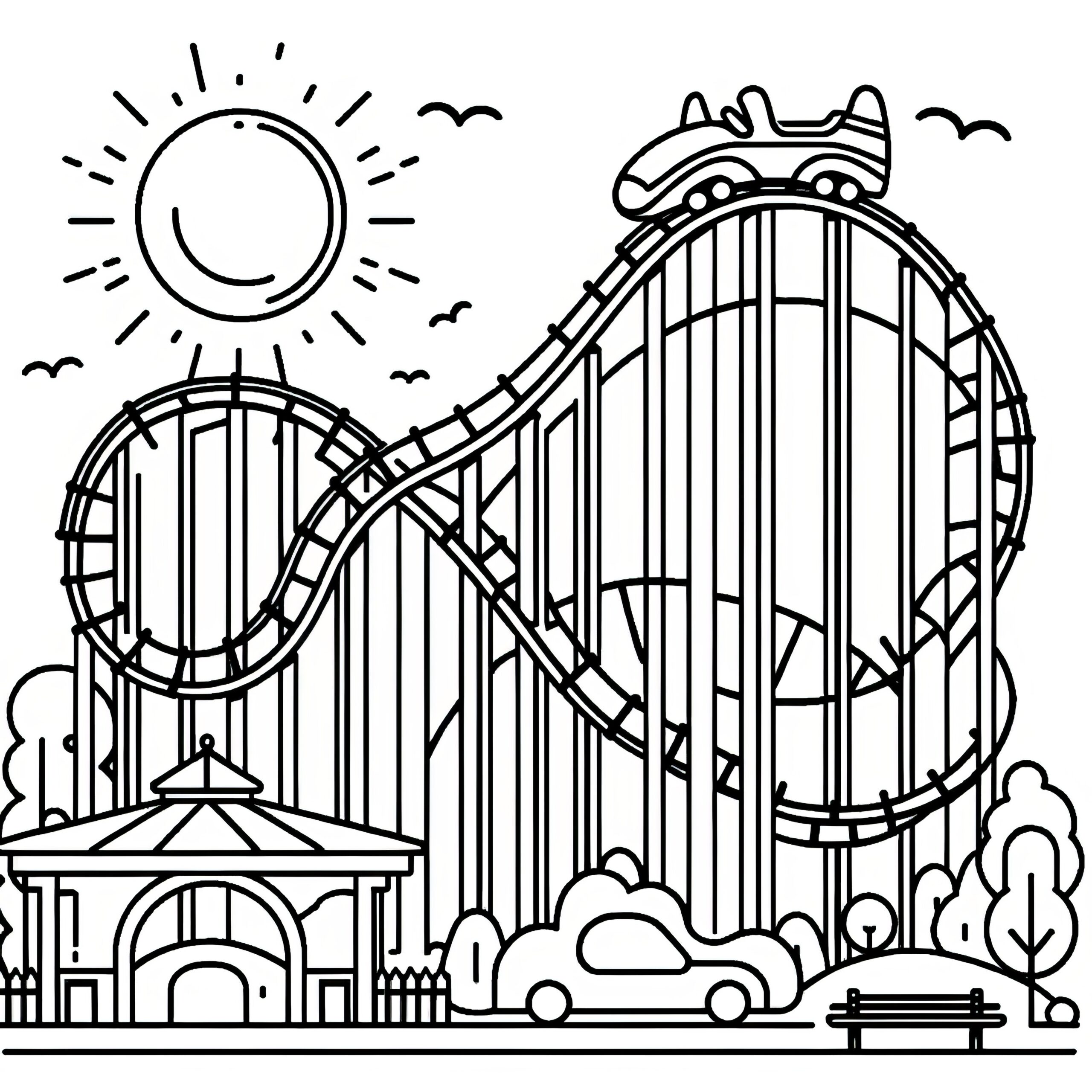 Rollercoaster Coloring Page Free To Download Rollercoaster Coloring Page Free To Download