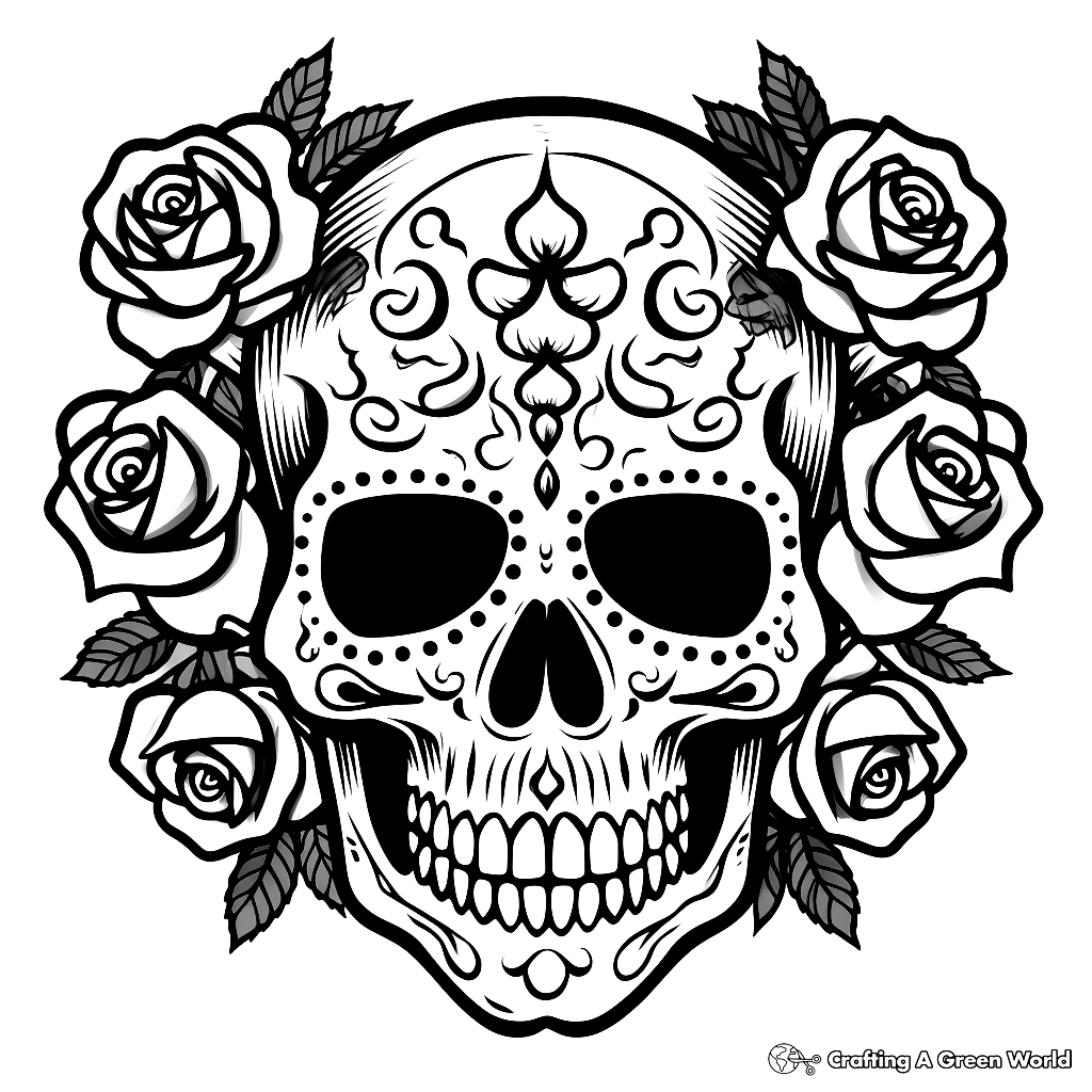 Rose Skull Coloring Pages Free Printable Rose Skull Coloring Pages Free Printable