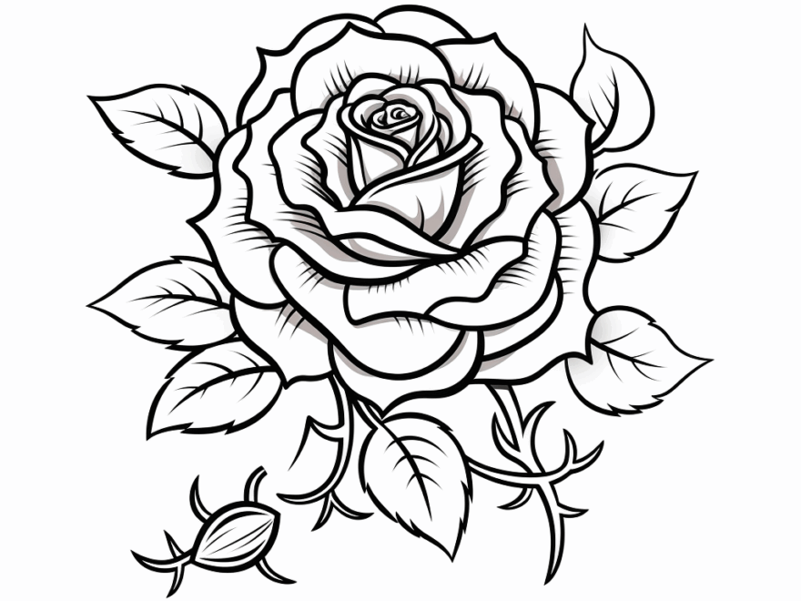 Rose Tattoo Coloring Pages Free Printable