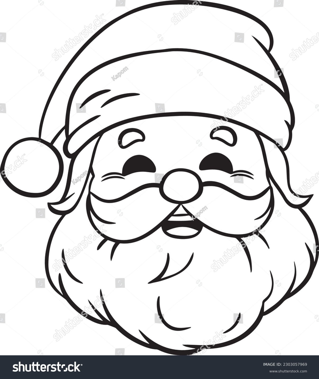 Santa Claus Christmas Coloring Page Kids Stock Vector Royalty Free 2303057969 Shutterstock
