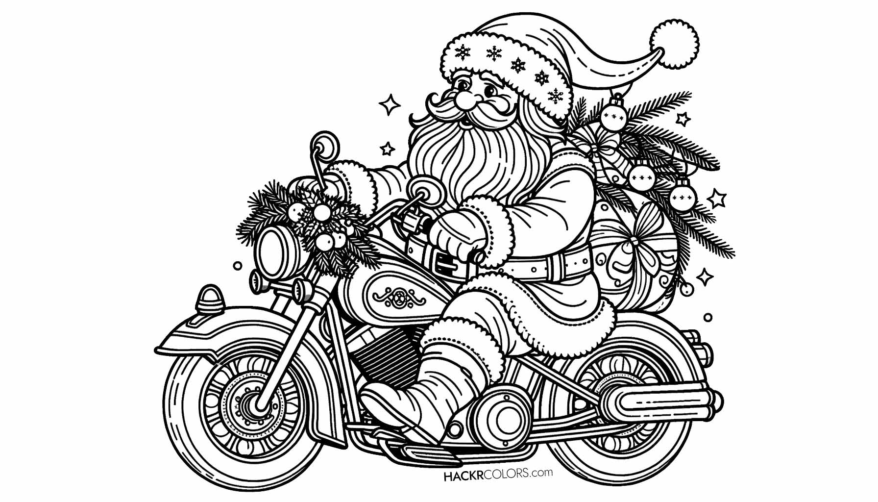 Santa On A Motorcycle Free Unique Printable Coloring Pages For Kids Santa On A Motorcycle Free Unique Printable Coloring Pages For Kids
