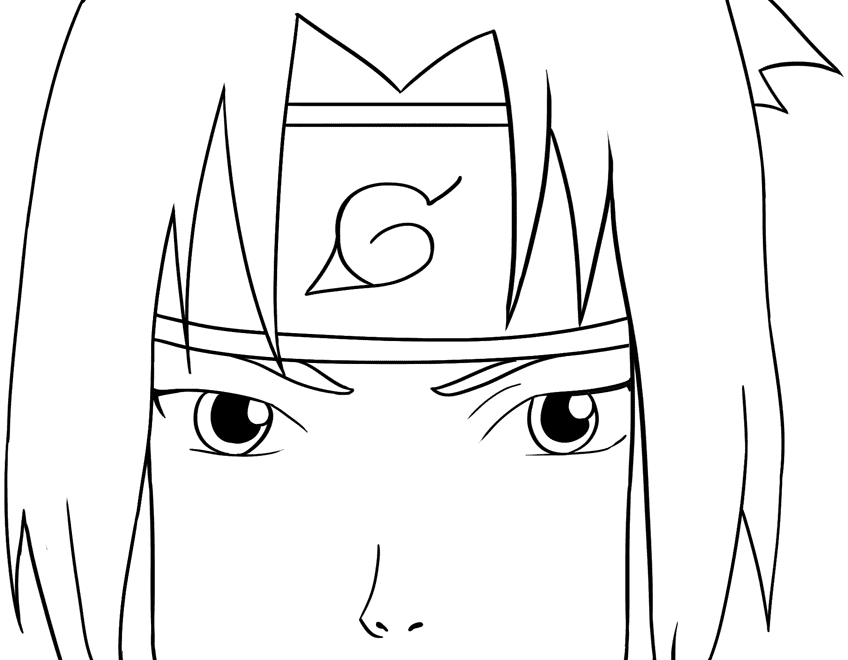 Sasuke Uchiha From Naruto Coloring Page Easy Drawing Guides
