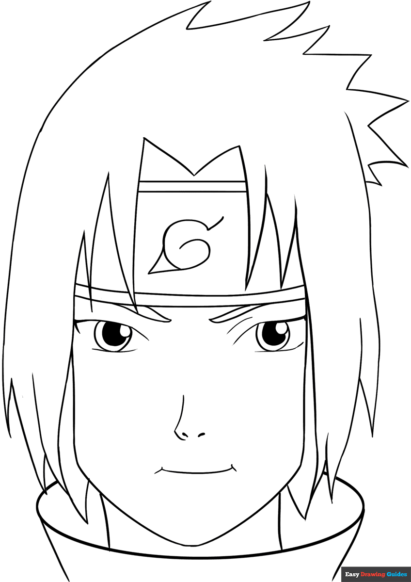 Sasuke Uchiha From Naruto Coloring Page Easy Drawing Guides