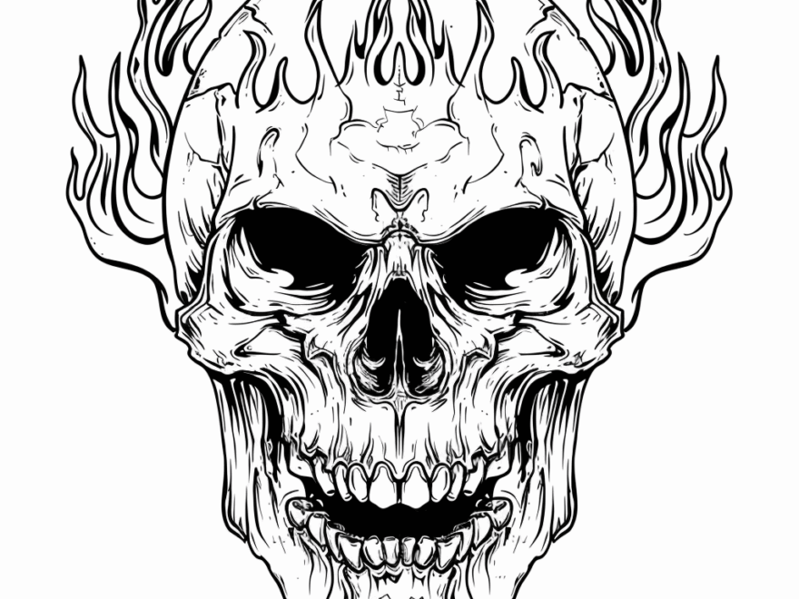 Scary Skull Coloring Pages Free Printable