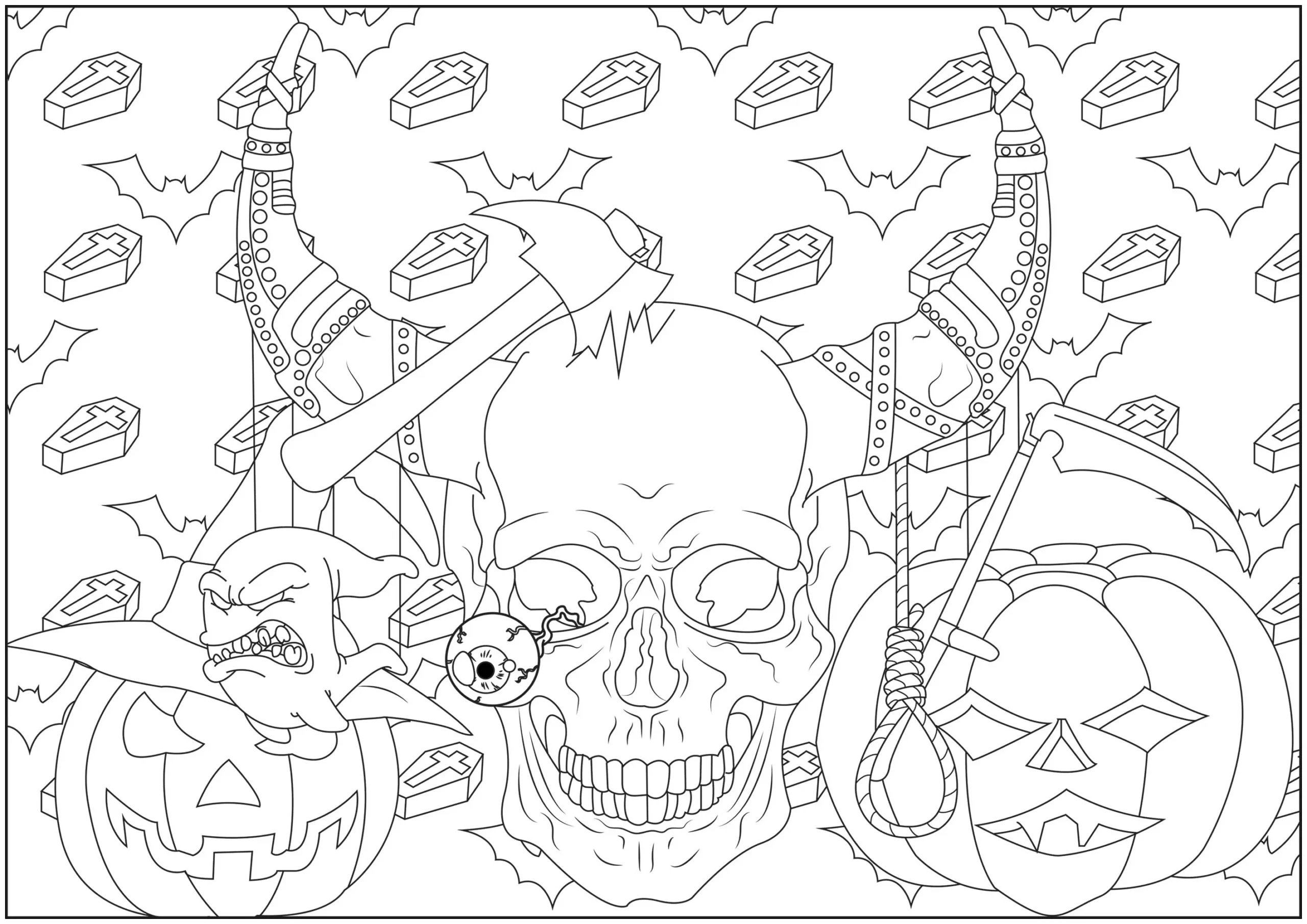 Scary Skull Halloween Coloring Pages For Adults Page Native americans indians Scary Skull Halloween Coloring Pages For Adults Page Native americans indians