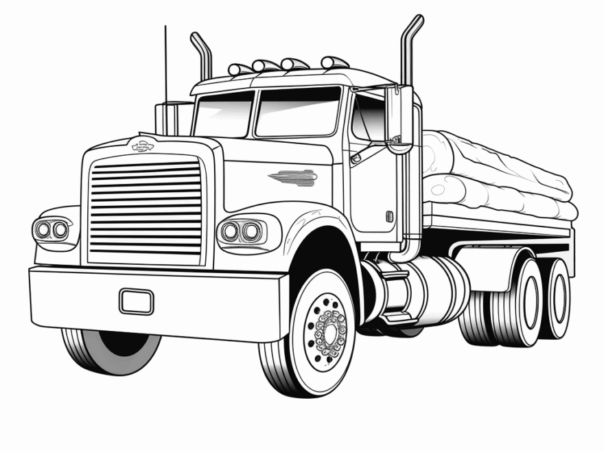 Semi Truck Trailer Coloring Pages Free Printable