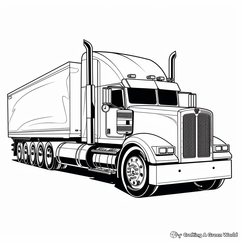 Semi Truck Trailer Coloring Pages Free Printable 