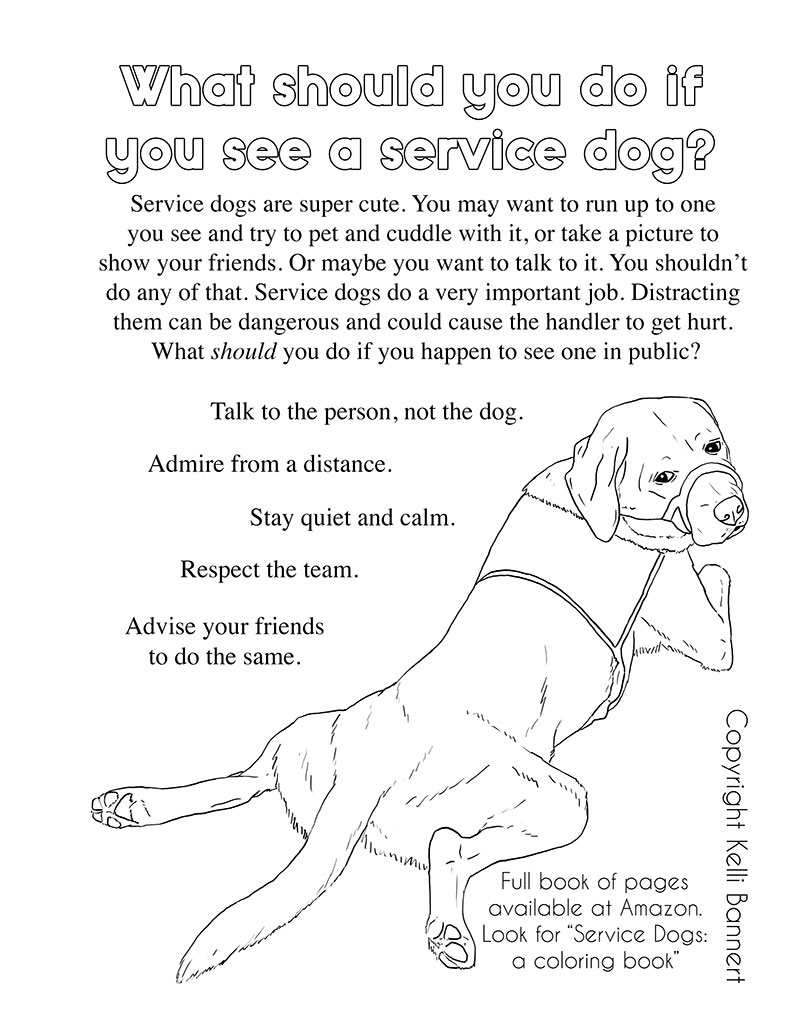 Service Dogs Coloring Book To Paint And Learn