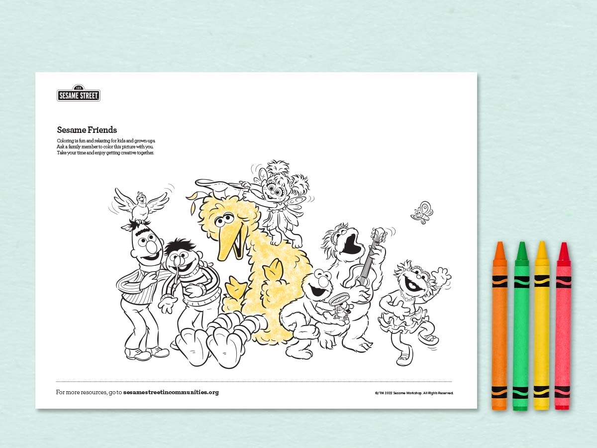 Sesame Friends Coloring Page Sesame Workshop