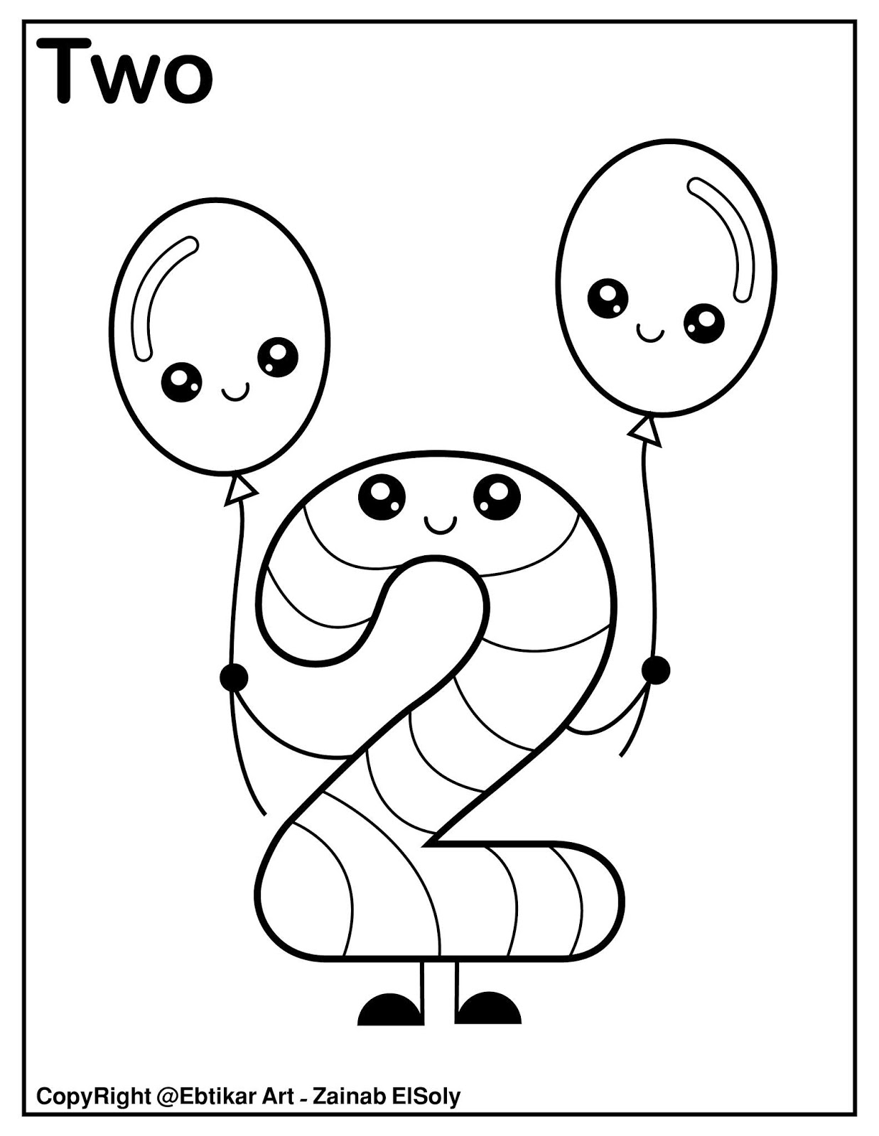 Set Of 123 Kawaii Coloring Pages
