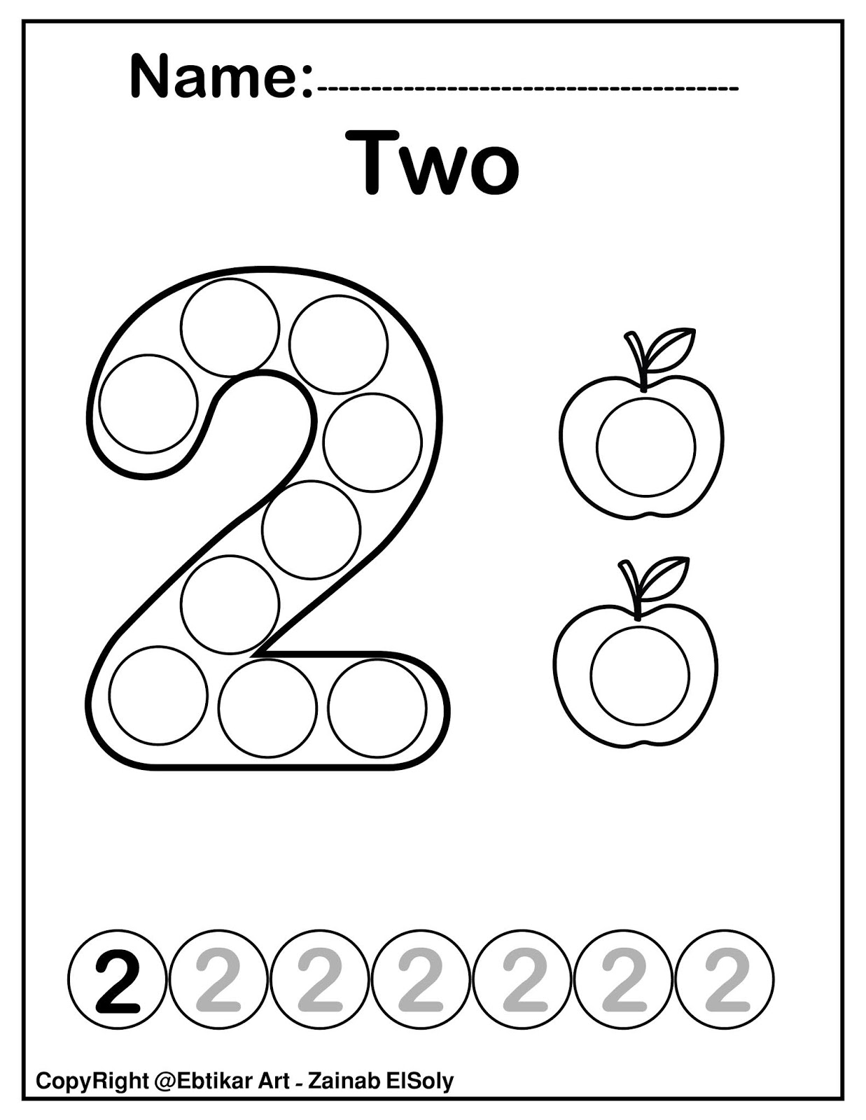 Set Of 123 Numbers Count Apples Dot Marker Activity Coloring Pages For Kids