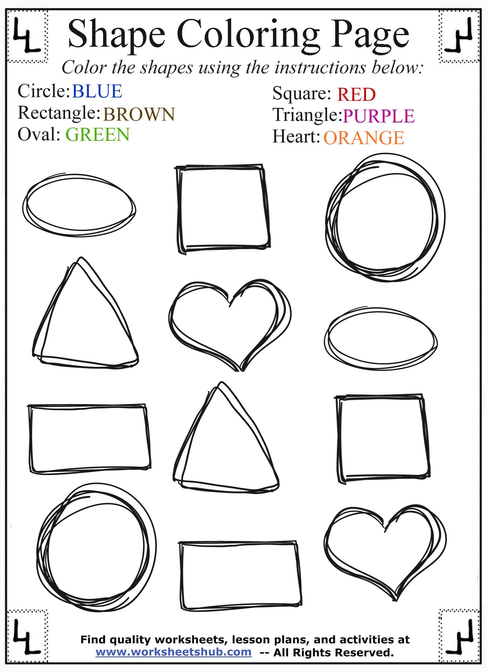 Shapes And Numbers Coloring Pages