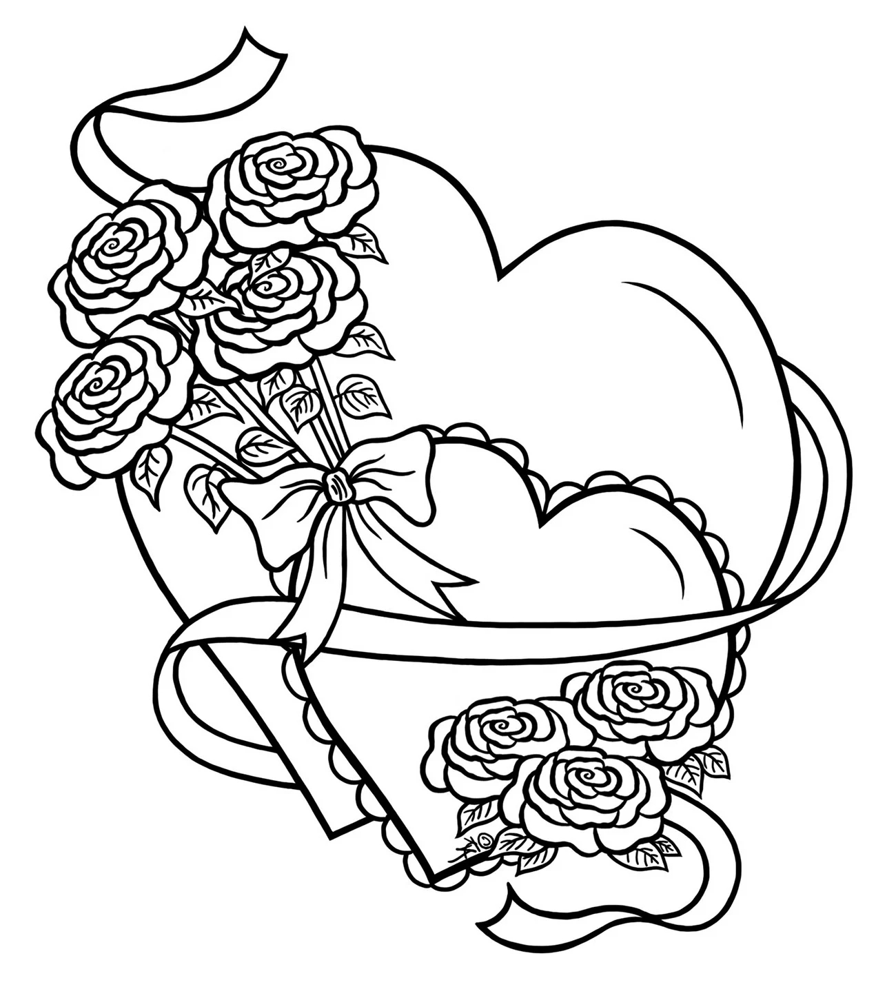 Simple Heart With Flowers Anti stress Zen Coloring Pages Simple Heart With Flowers Anti stress Zen Coloring Pages