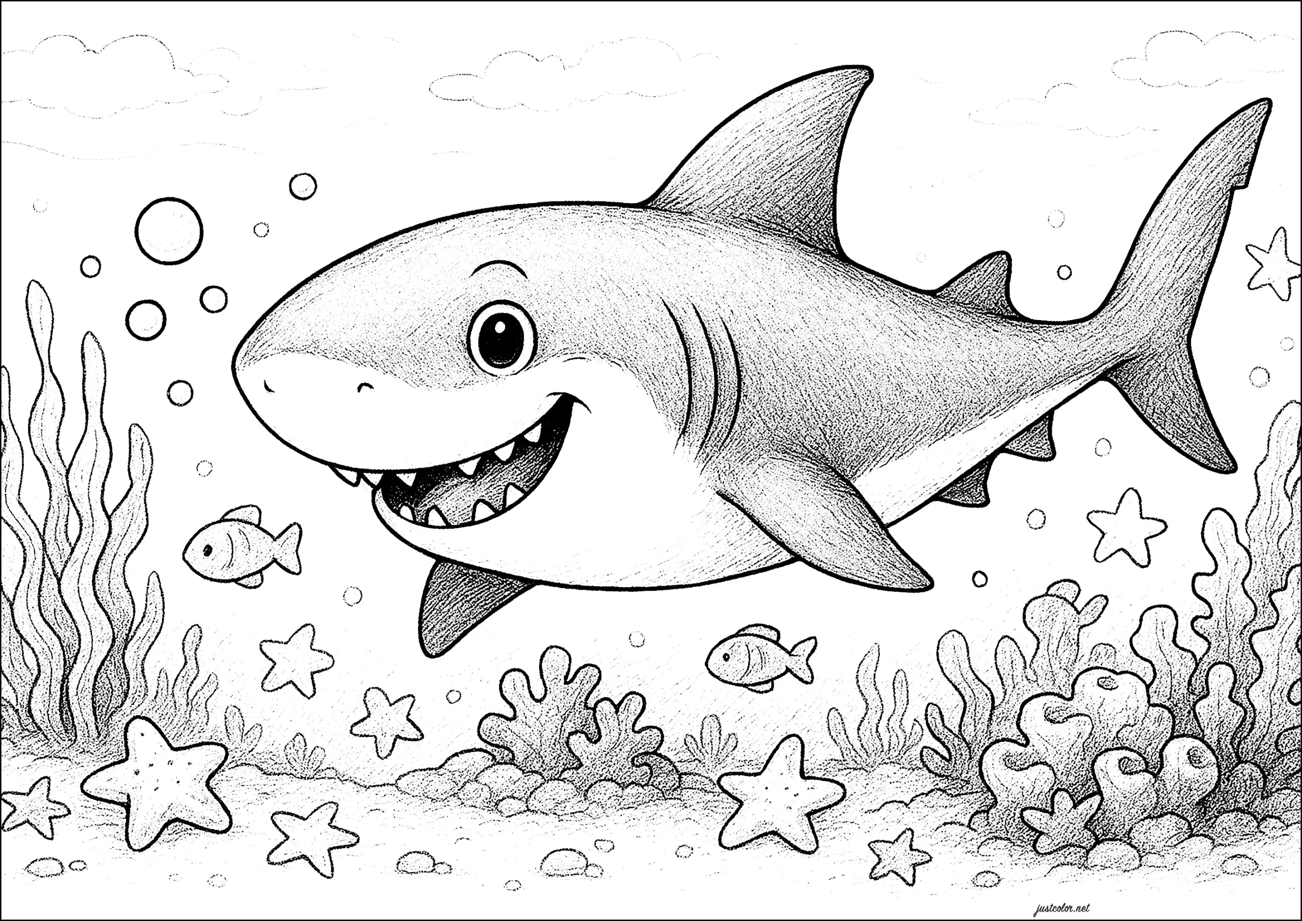 Smiling Shark Shark Coloring Pages Smiling Shark Shark Coloring Pages