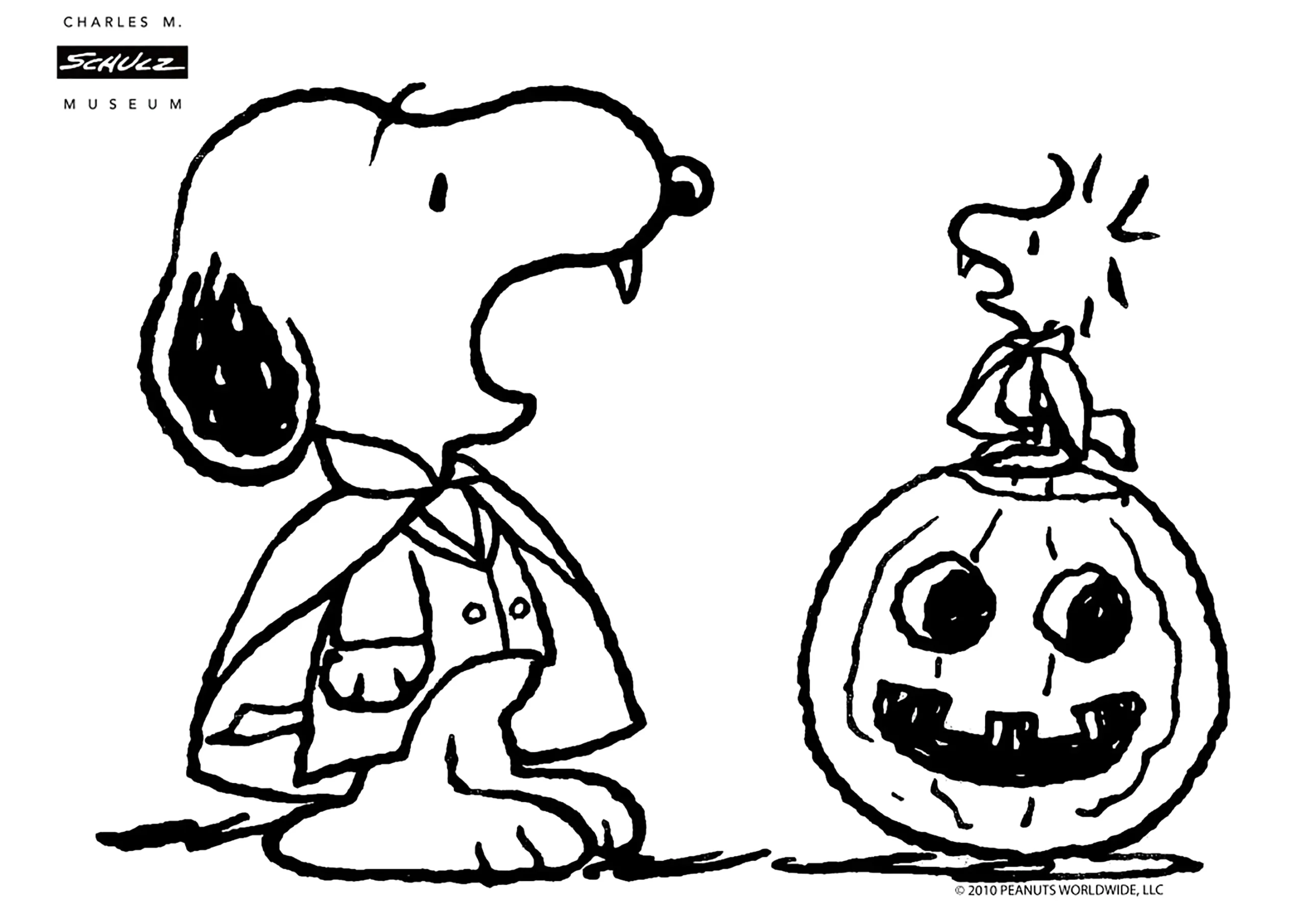 Snoopy Dressed As A Vampire With His Friend Woodstock On A Pumpkin Snoopy Coloring Pages