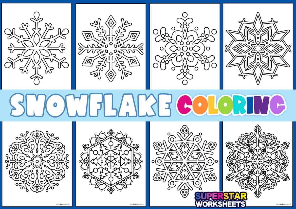 Snowflake Coloring Pages Free Printables Superstar Worksheets