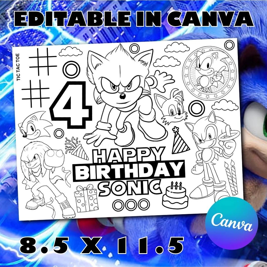 Sonic Coloring Page Printable Birthday Color Sheet Editable In Canva Party Favor Etsy Sonic Coloring Page Printable Birthday Color Sheet Editable In Canva Party Favor Etsy