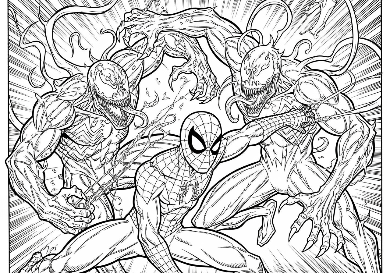 Spider Man Carnage Coloring Pages Free Printables