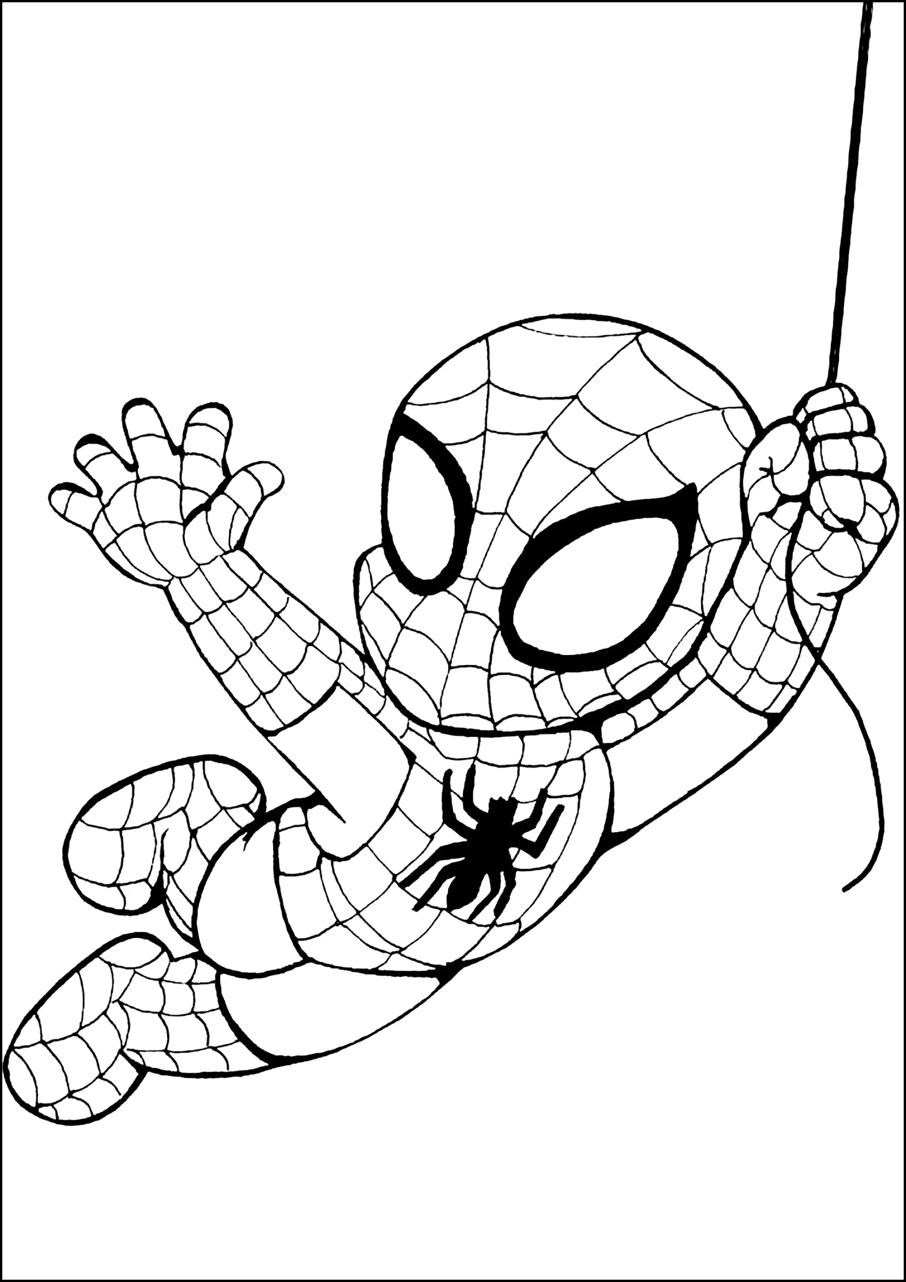 Spider man Chibi In Action Spider Man Coloring Pages