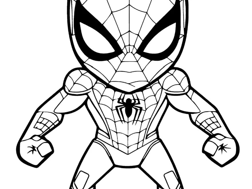 Spider Man Chibi Ready For Battle Spider Man Coloring Pages Page Page 2
