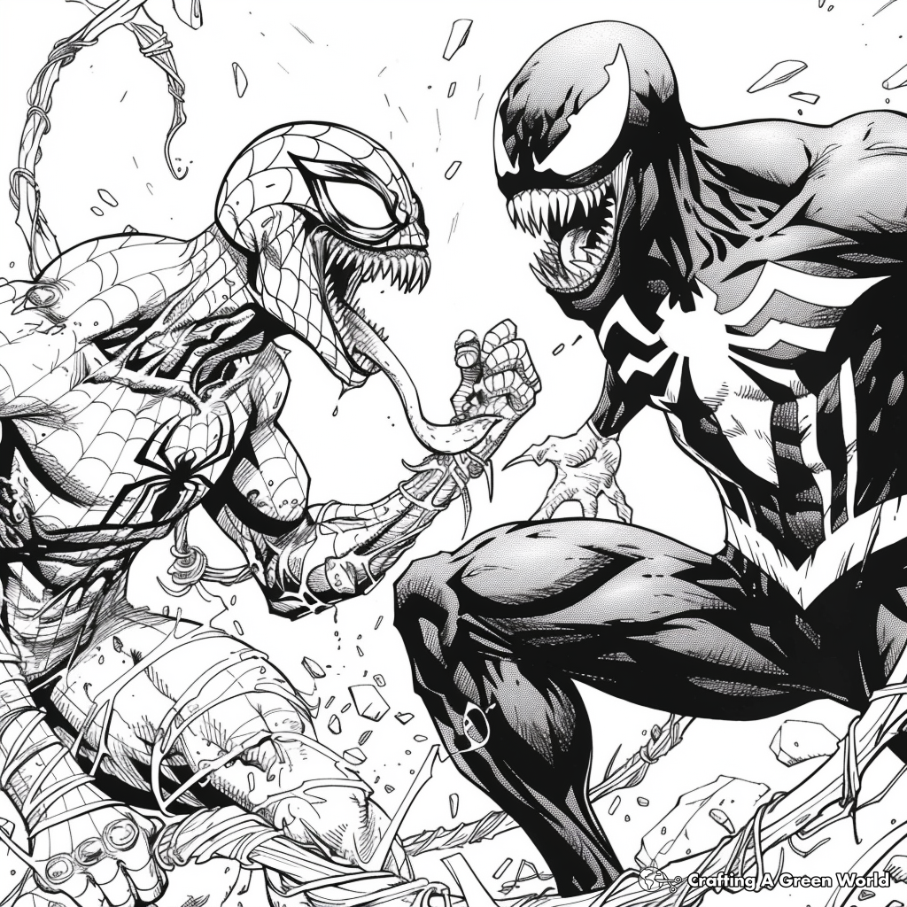 Spiderman And Venom Coloring Pages Free Printable 