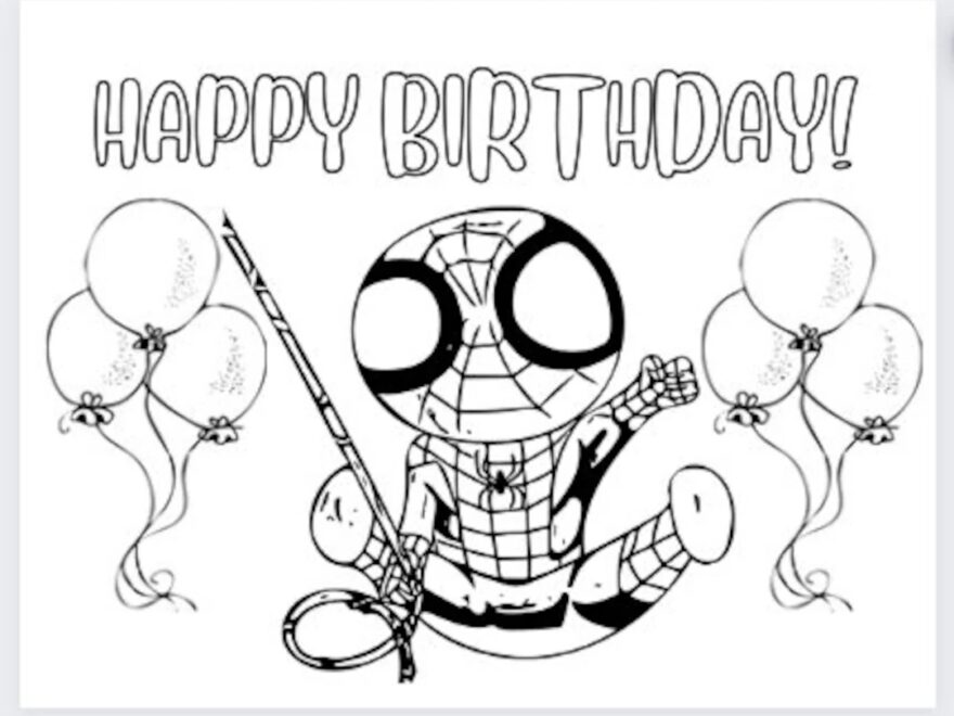 Spiderman Coloring Page Etsy