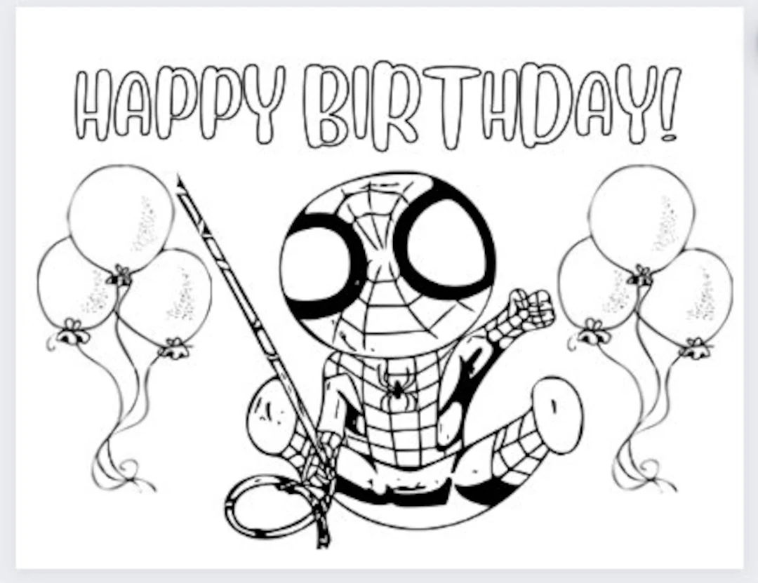 Spiderman Coloring Page Etsy