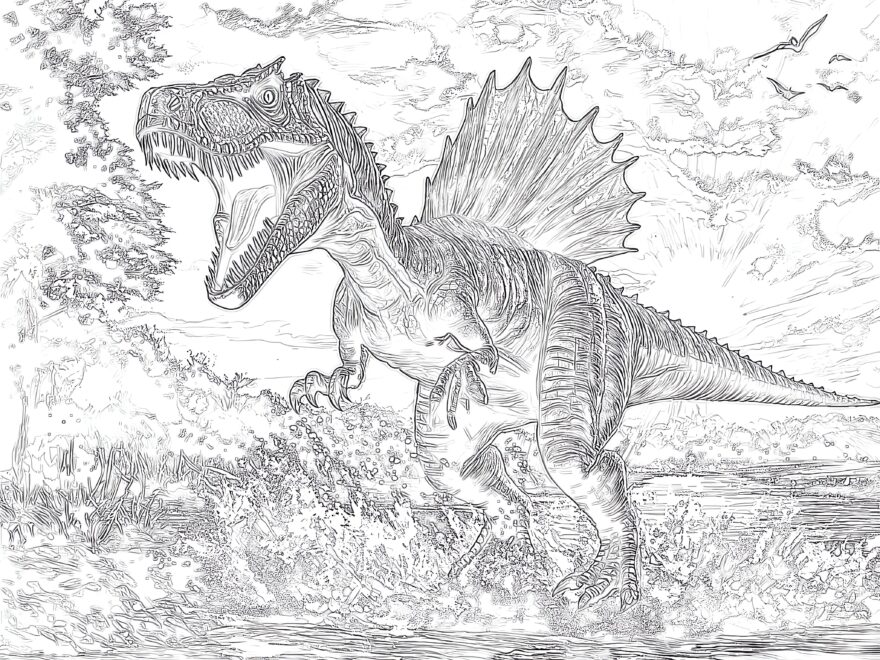 Spinosaurus Coloring Page Coloring Pages Mimi Panda