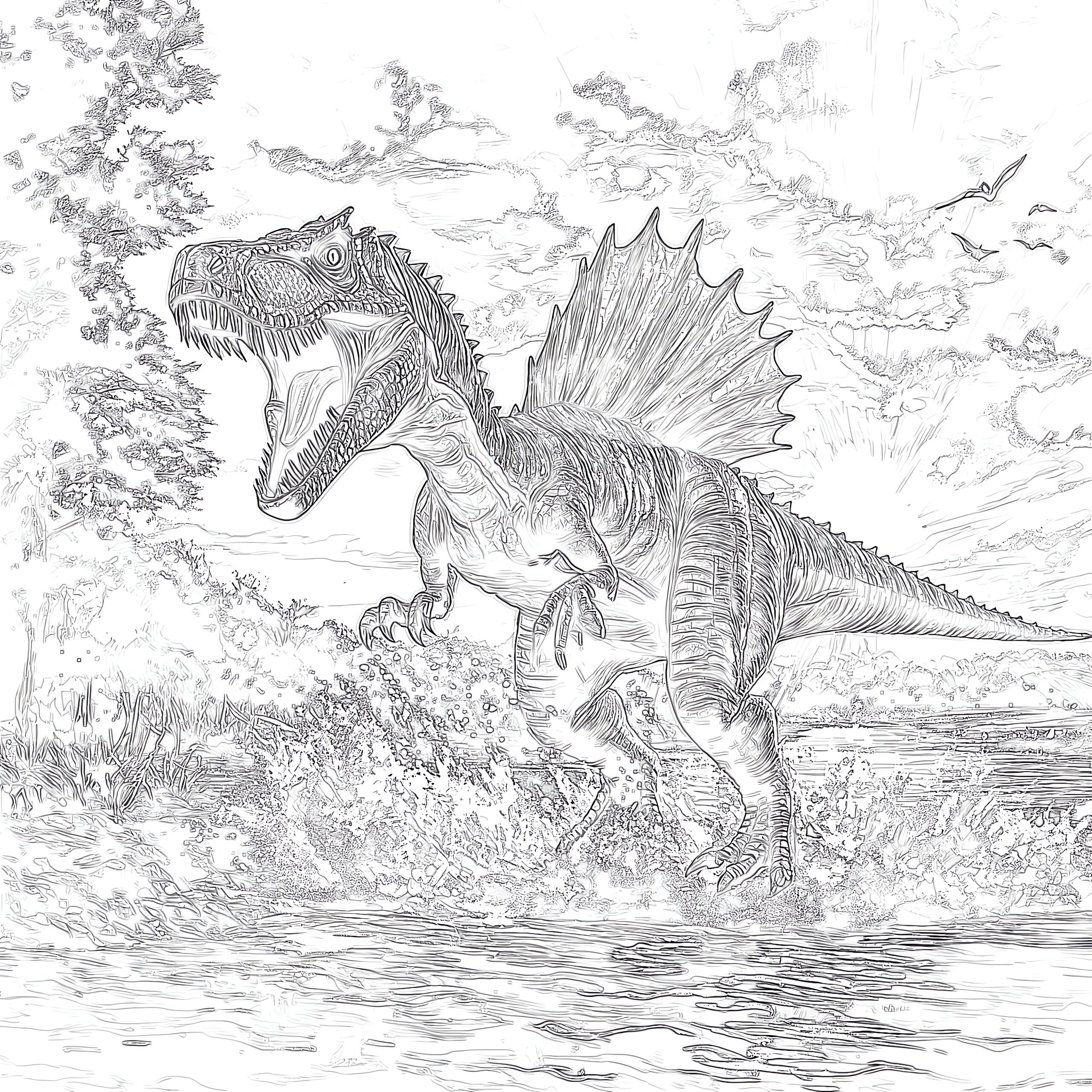 Spinosaurus Coloring Page Coloring Pages Mimi Panda