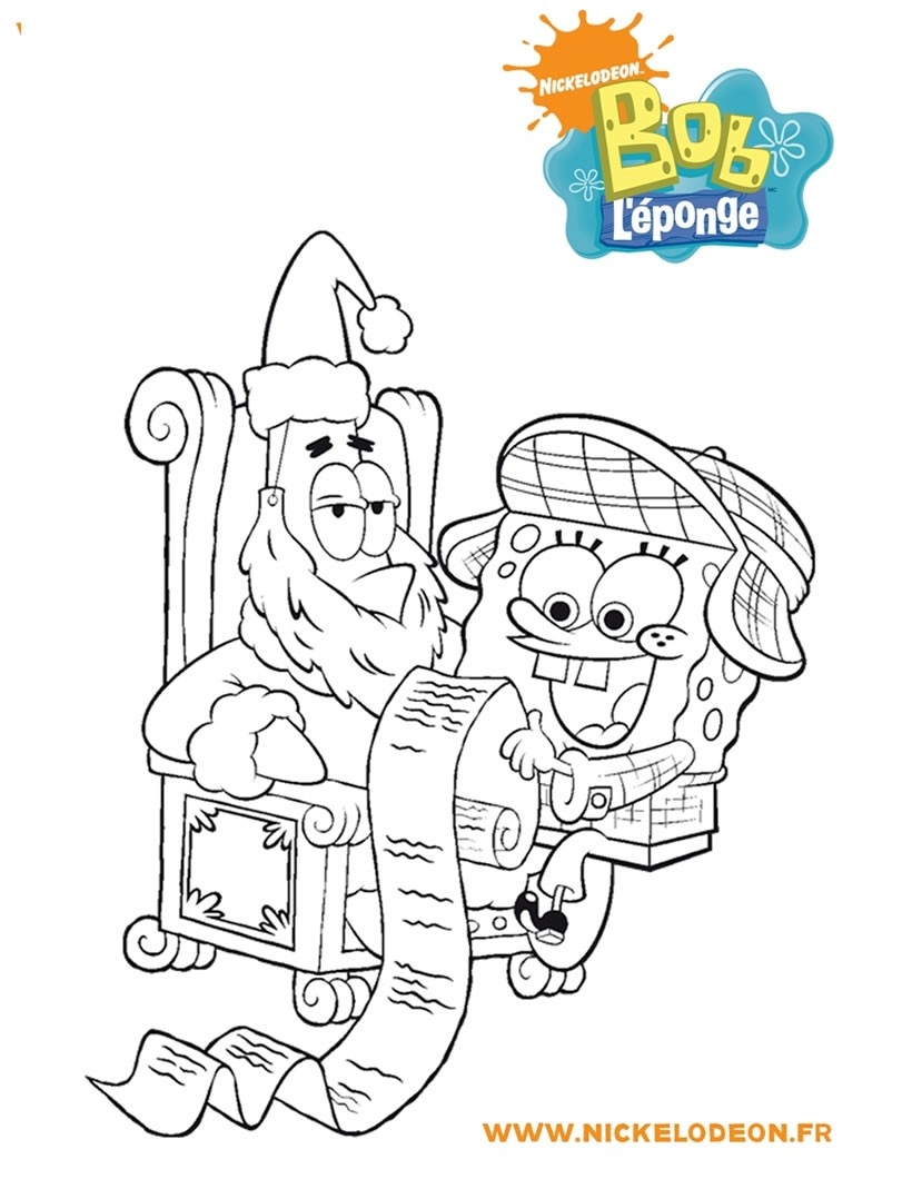 Spongebob And His Christmas Wish List Coloring Pages Hellokids