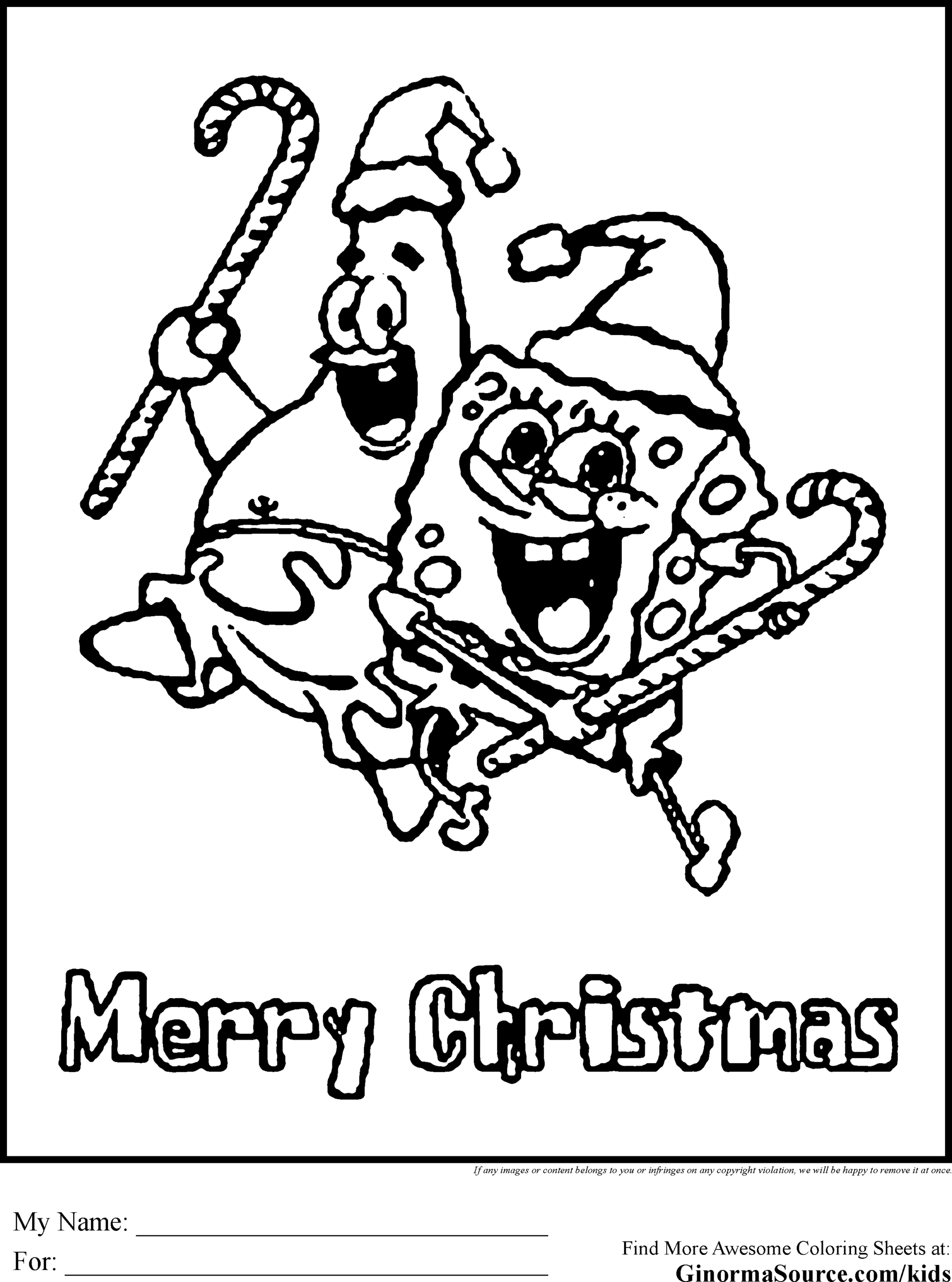 Spongebob And Patrick Christmas Colouring Pages 736824