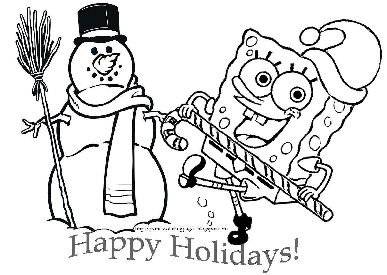 SPONGEBOB COLORING PAGES CHRISTMAS SPONGEBOB COLORING PAGE