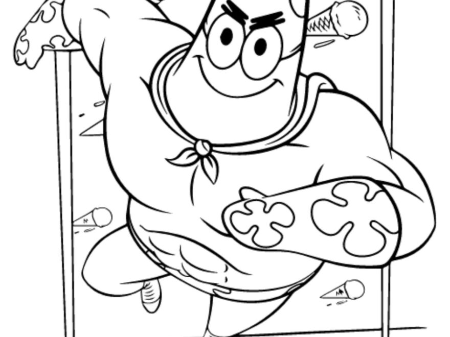 SpongeBob Patrick Superhero Coloring Pages For Kids