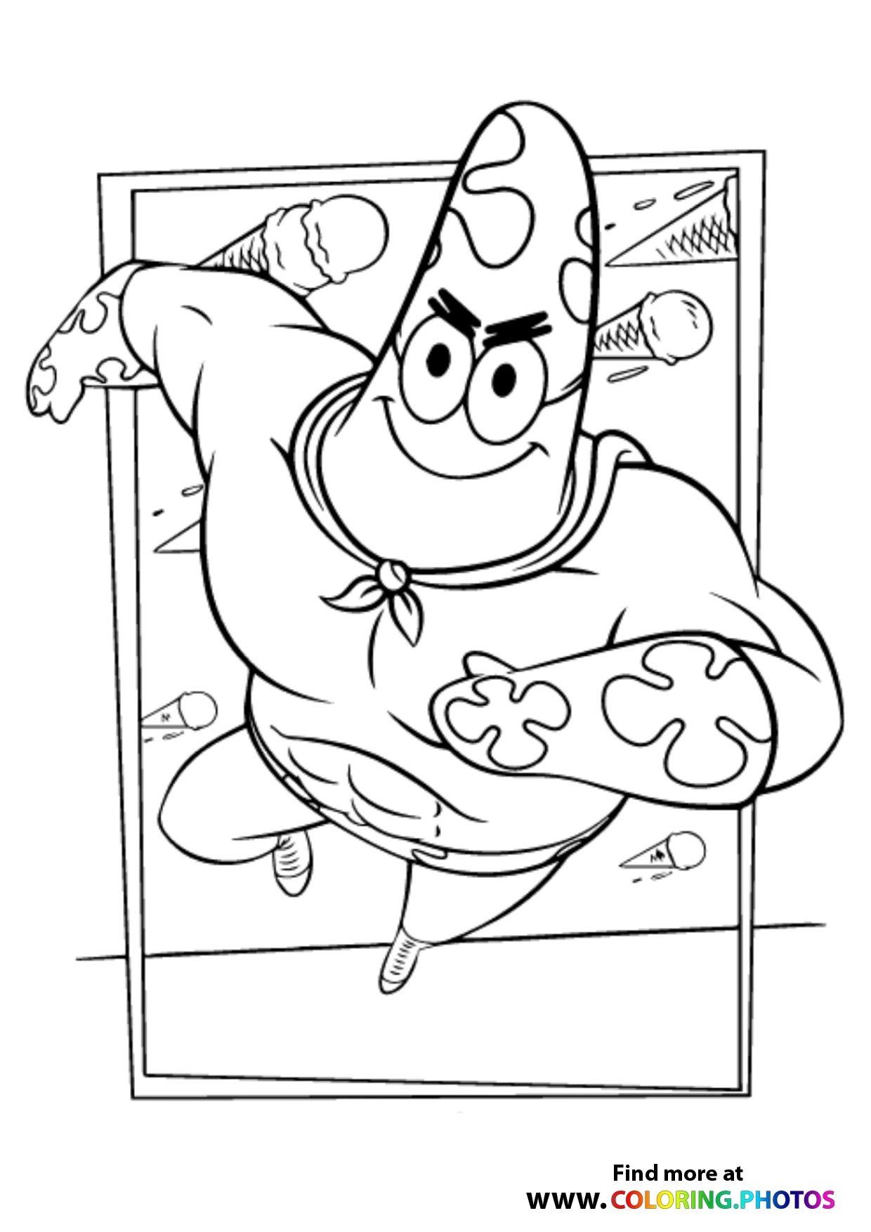 SpongeBob Patrick Superhero Coloring Pages For Kids