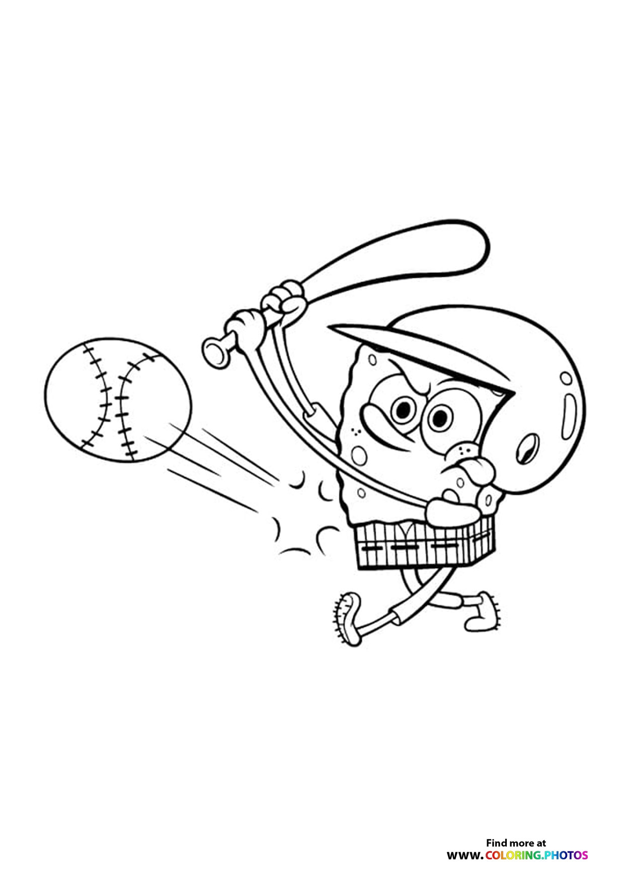 Spongebob Playing Baseball Coloring Pages For Kids Spongebob Playing Baseball Coloring Pages For Kids