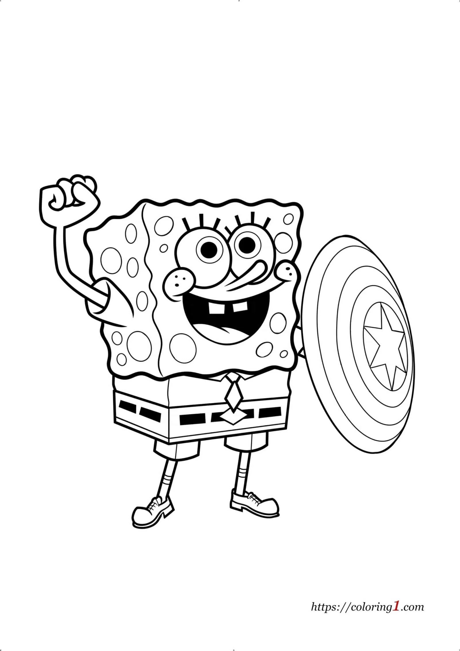 SpongeBob Superhero Coloring Page Free Coloring Sheet 2024 