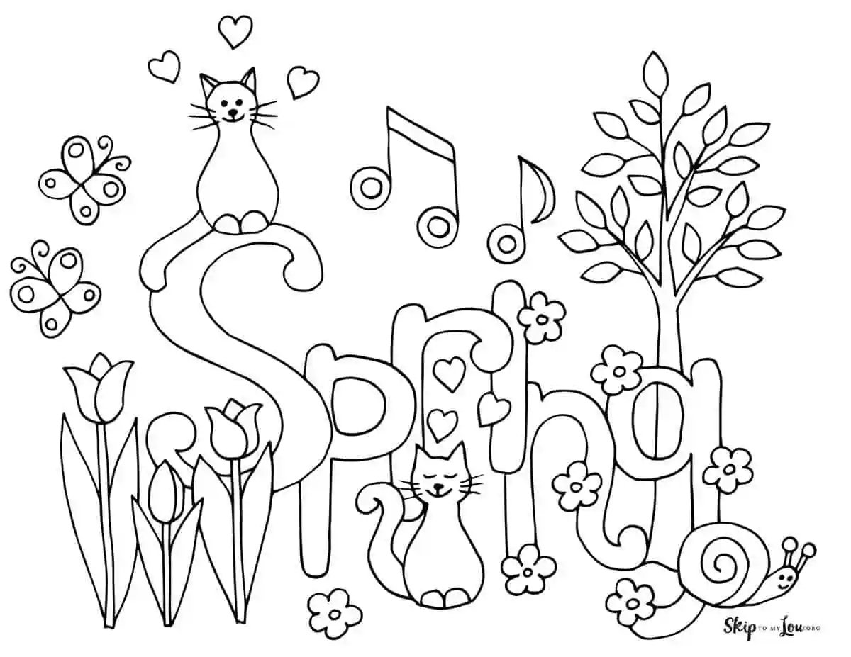 Spring Break Coloring Pages Printable Spring Break Coloring Pages Printable