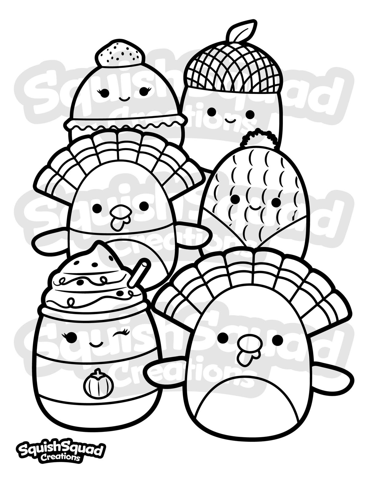 Squishmallow Fall Squad Coloring Page Squishmallow Fall Squad Coloring Page