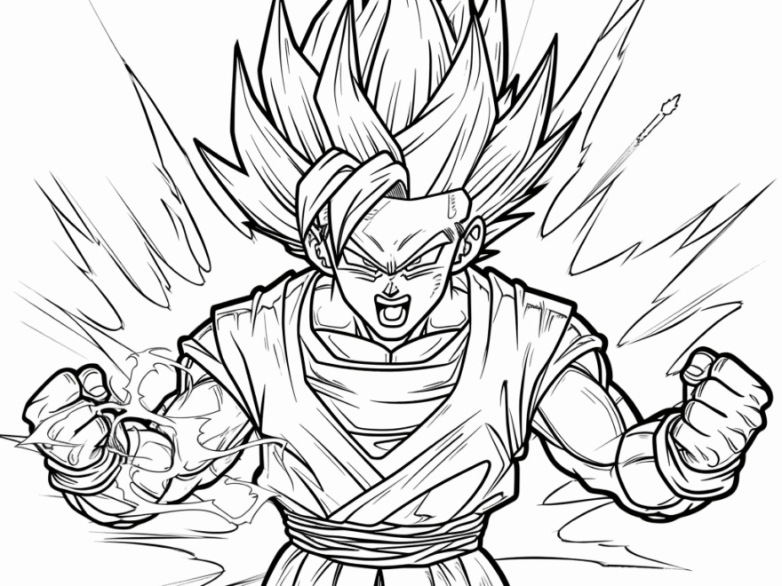 SSJ Goku Coloring Pages Free Printable