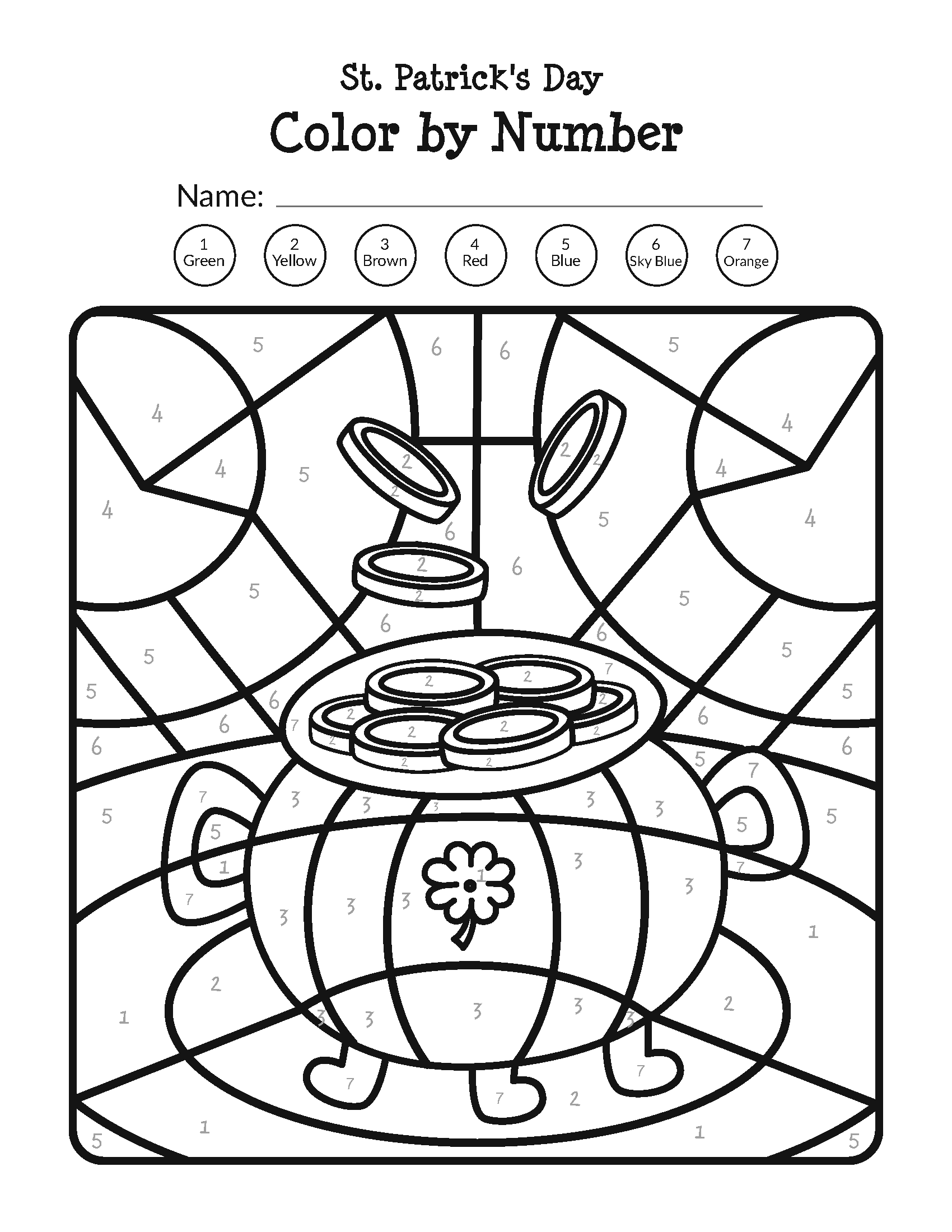 St Patrick s Day Color By Number Gift Of Curiosity St Patrick s Day Color By Number Gift Of Curiosity