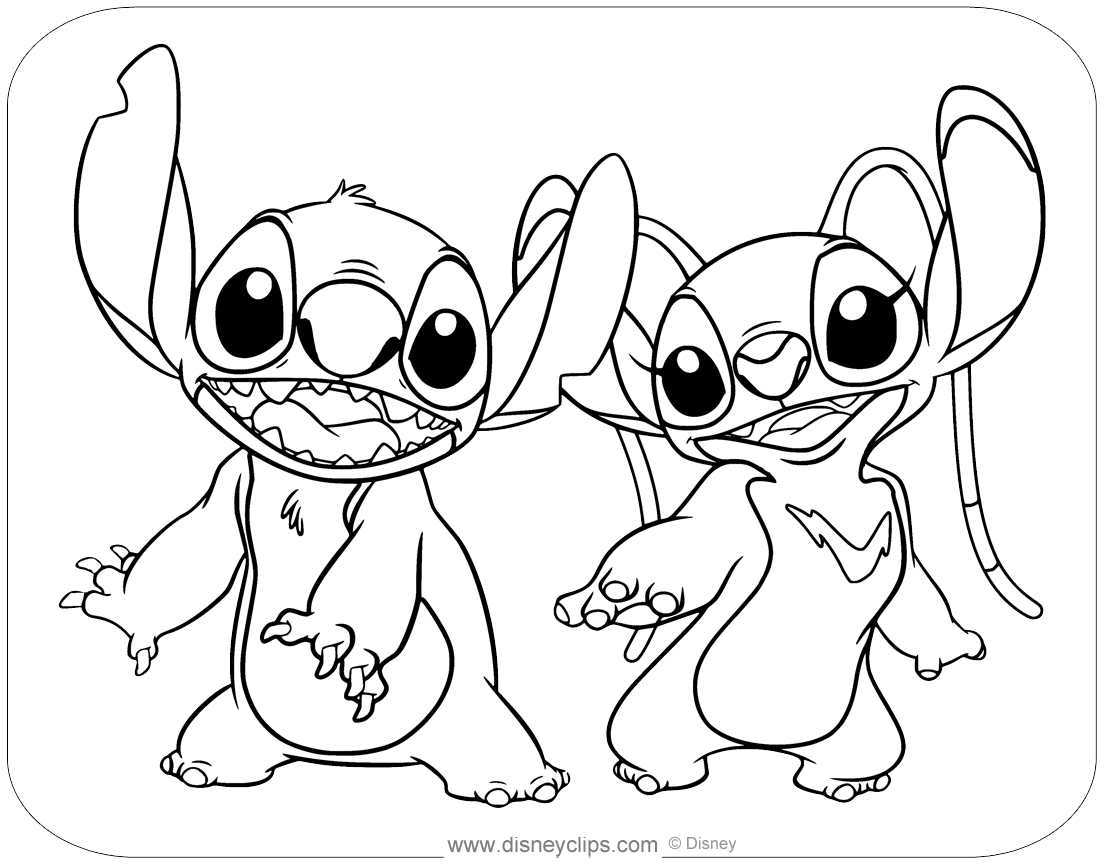 Stitch And Angel Coloring Pages