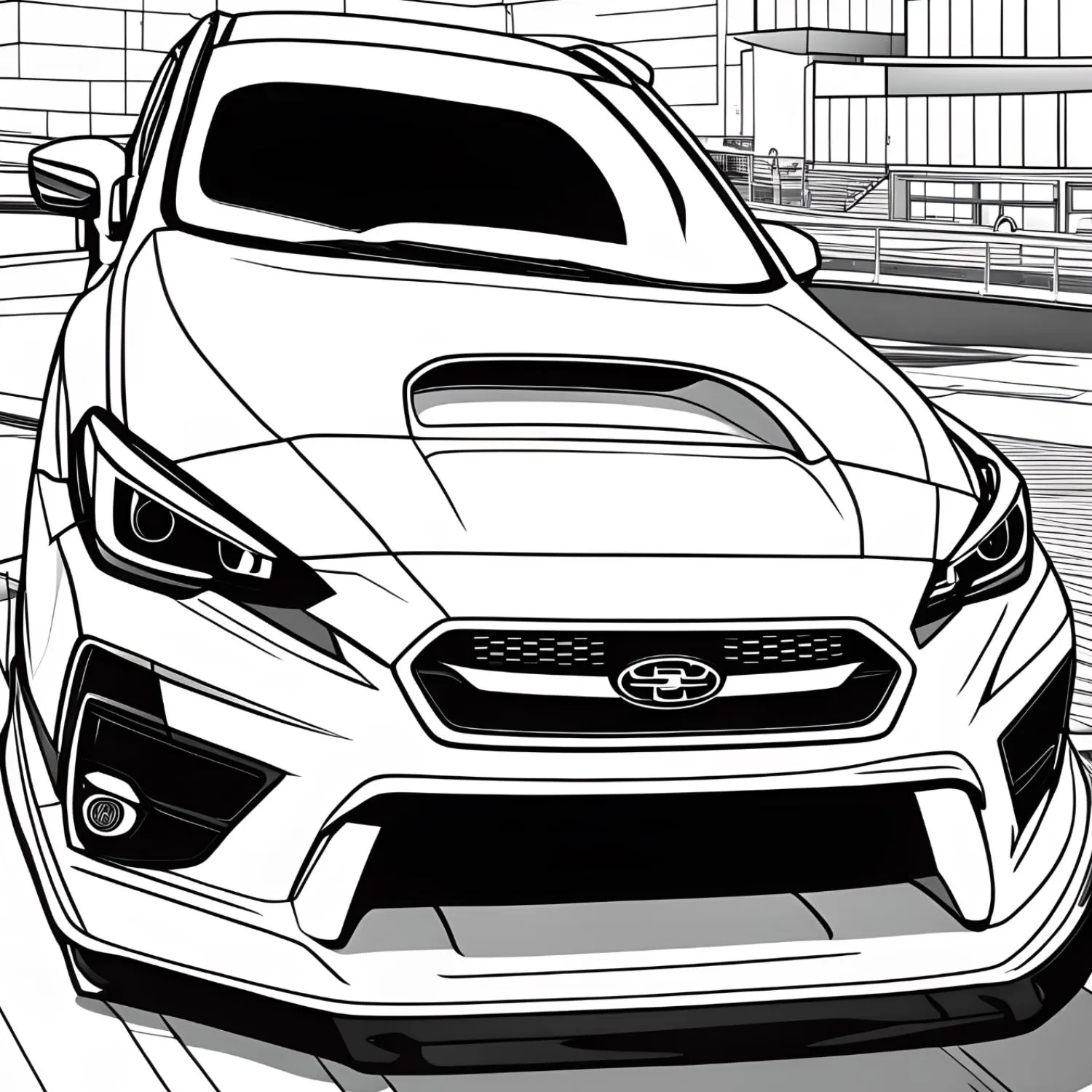 Subaru Sports Car Coloring Pages 30 Printable Car Coloring Pages For Kids Adults Of The 2014 Subaru WRX STI Etsy