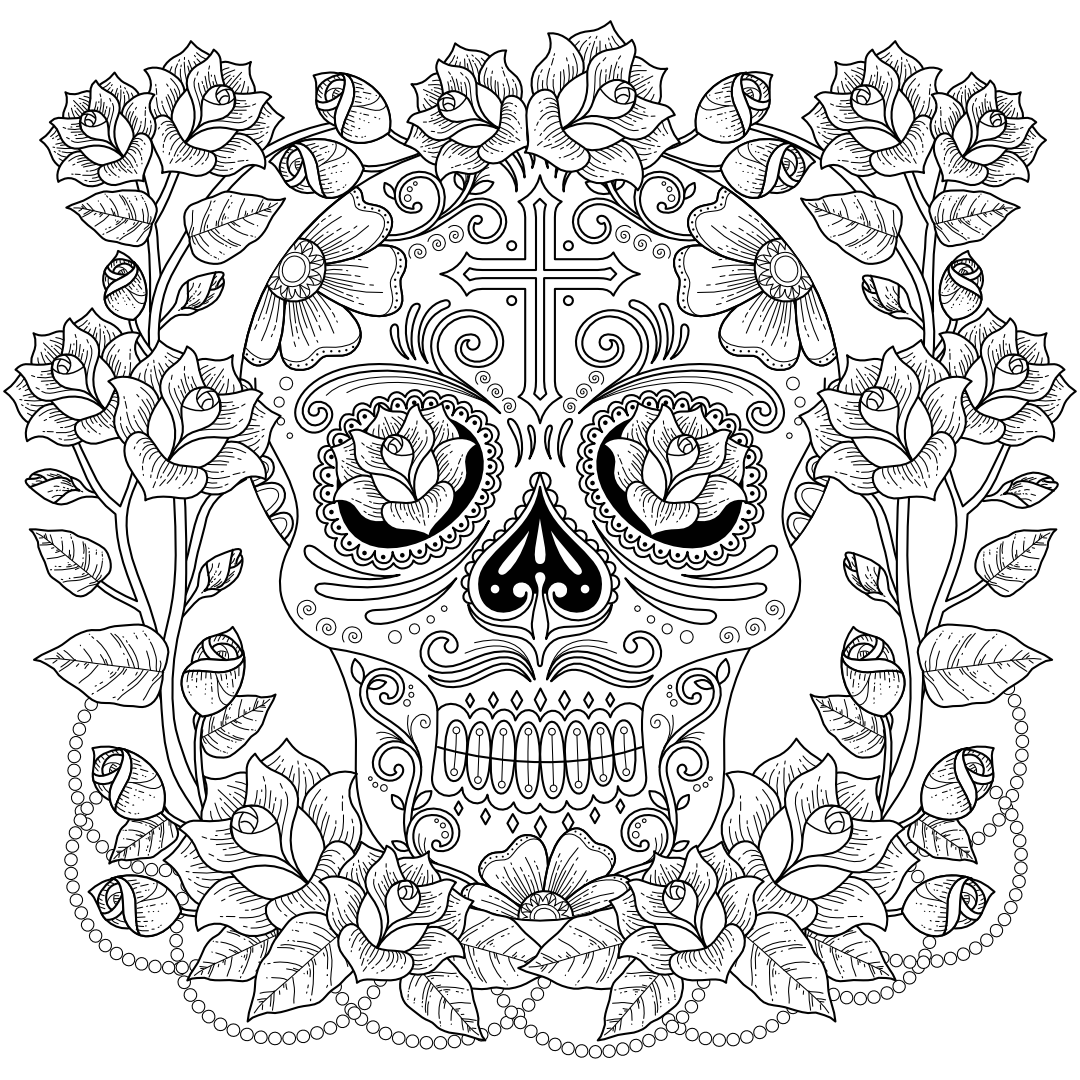 Sugar Skull Coloring Book For Adults And Teens AliBali Sugar Skull Coloring Book For Adults And Teens AliBali