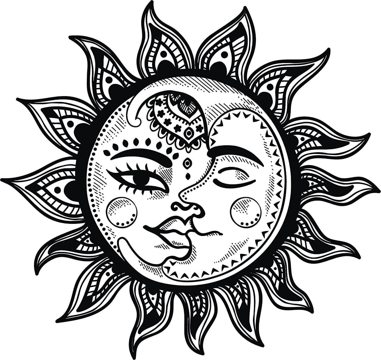 Sun And Moon Adult Coloring Page Etsy Sun And Moon Adult Coloring Page Etsy