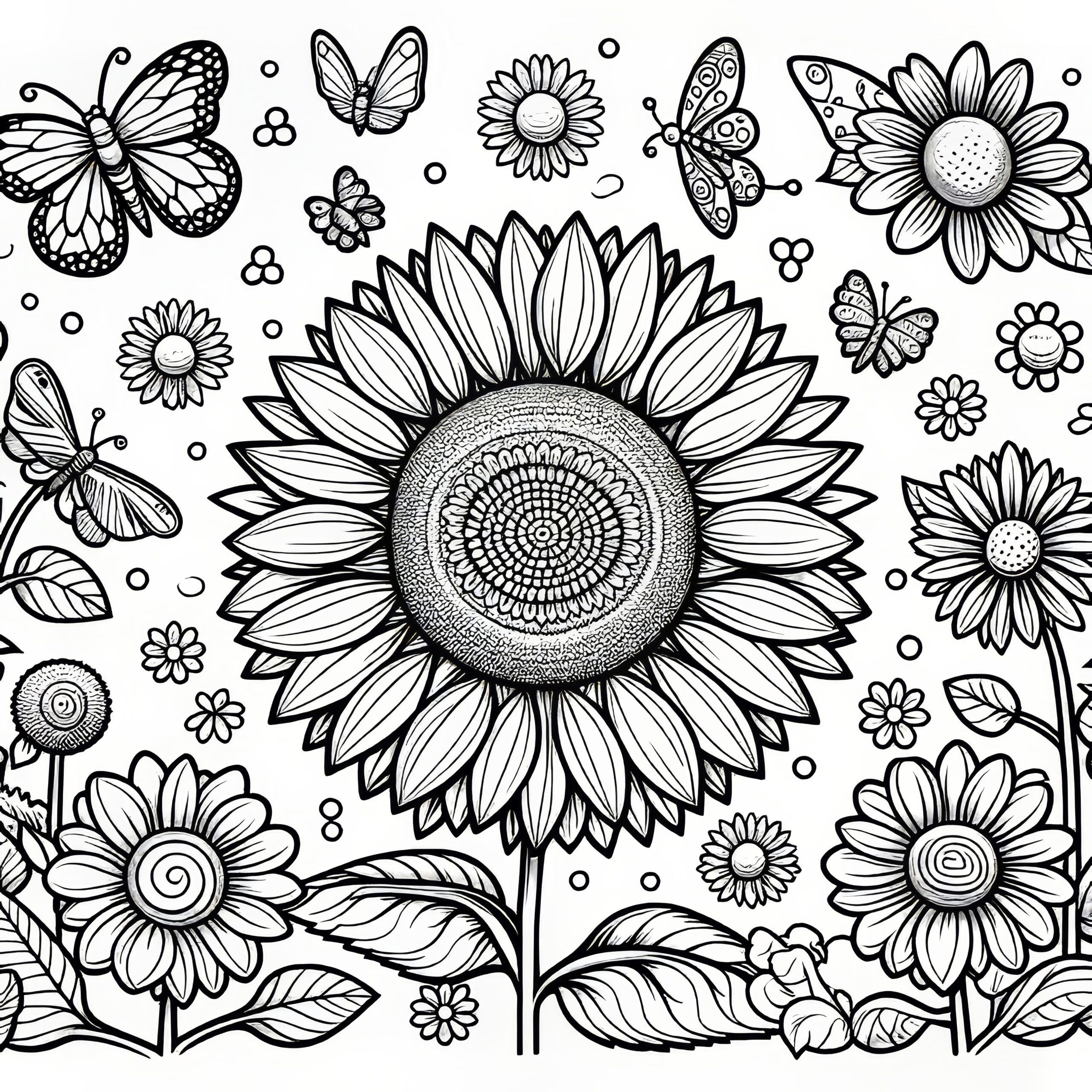 Sunflower As A Coloring Page Free 