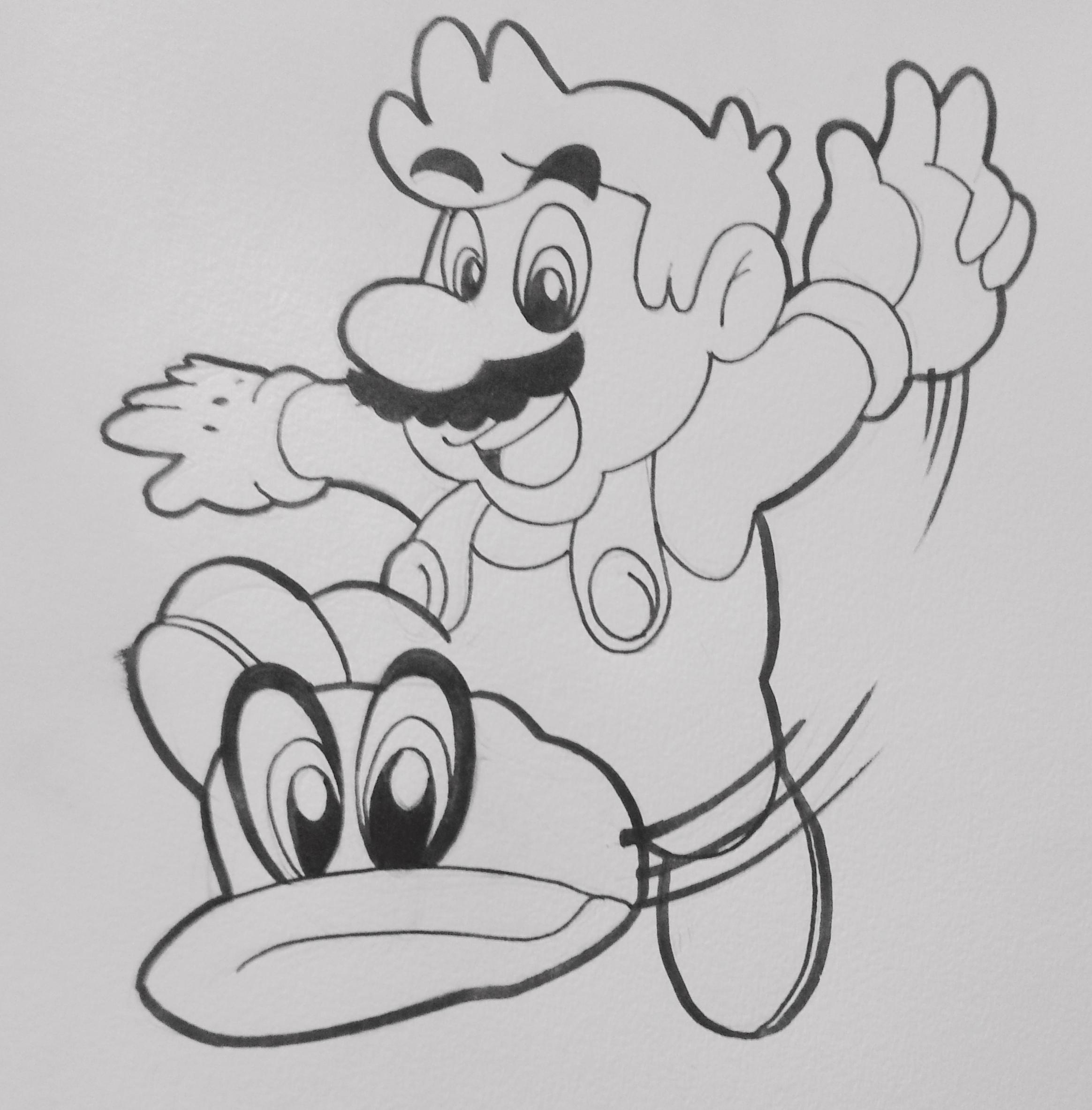 Super Mario Odyssey Retro Style Mario Cappy I Drew Today R NintendoSwitch