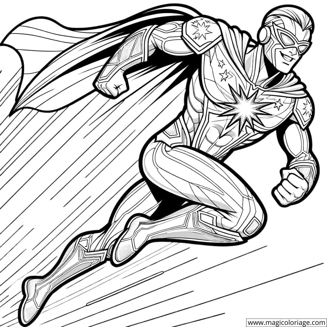 Superhero Coloring Page The Shooting Star Who Can Fly At The Speed Of Light Superhero Coloring Page The Shooting Star Who Can Fly At The Speed Of Light