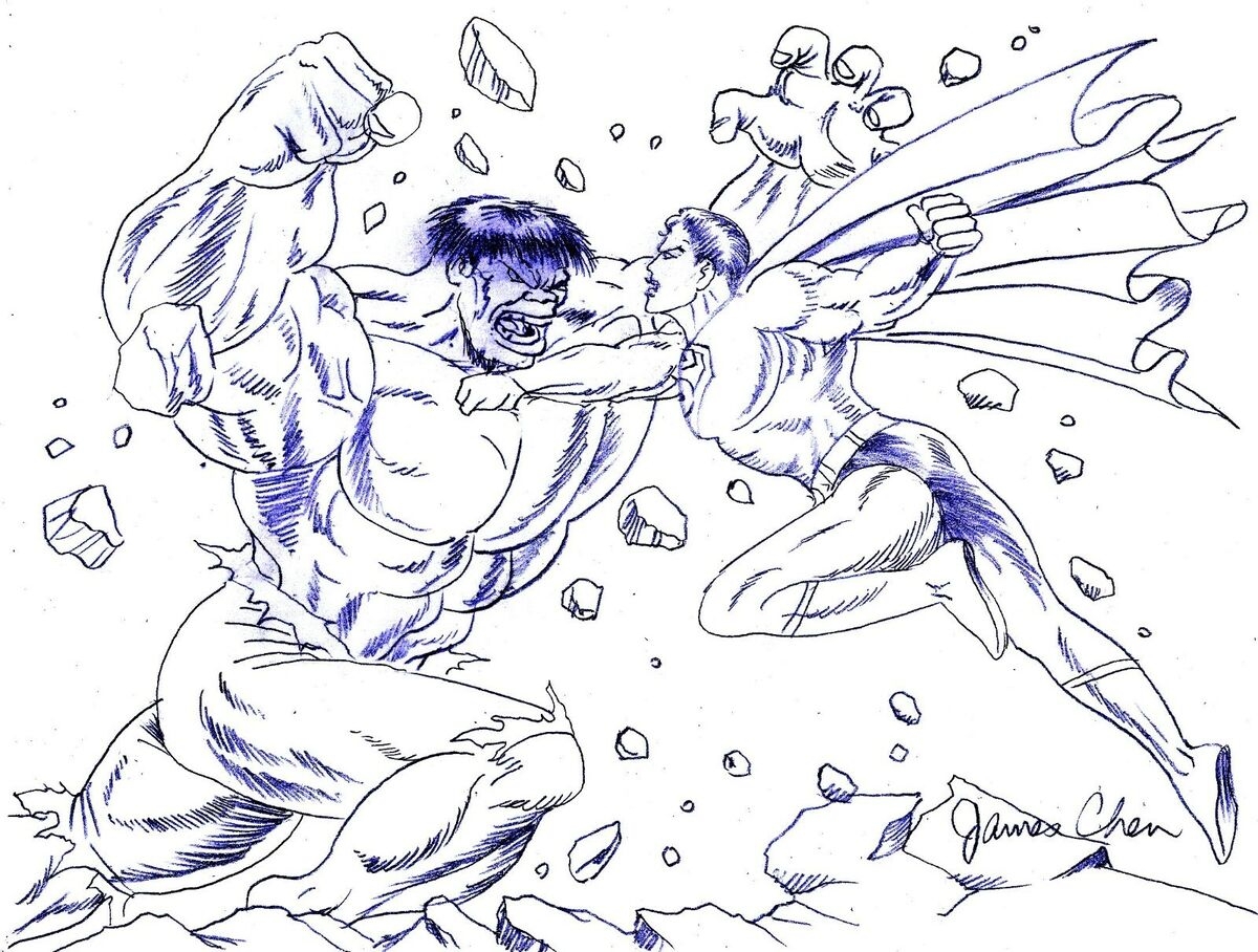 SUPERMAN VERSUS THE INCREDIBLE HULK ORIGINAL COMIC ART PENCIL SKETCH EBay SUPERMAN VERSUS THE INCREDIBLE HULK ORIGINAL COMIC ART PENCIL SKETCH EBay
