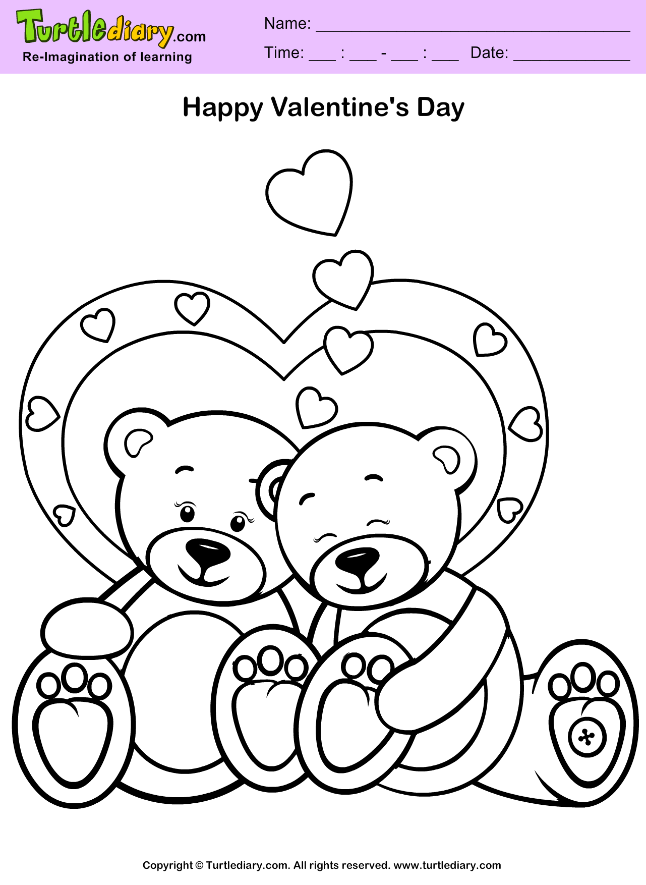 Teddy Bear Coloring Sheet Turtle Diary