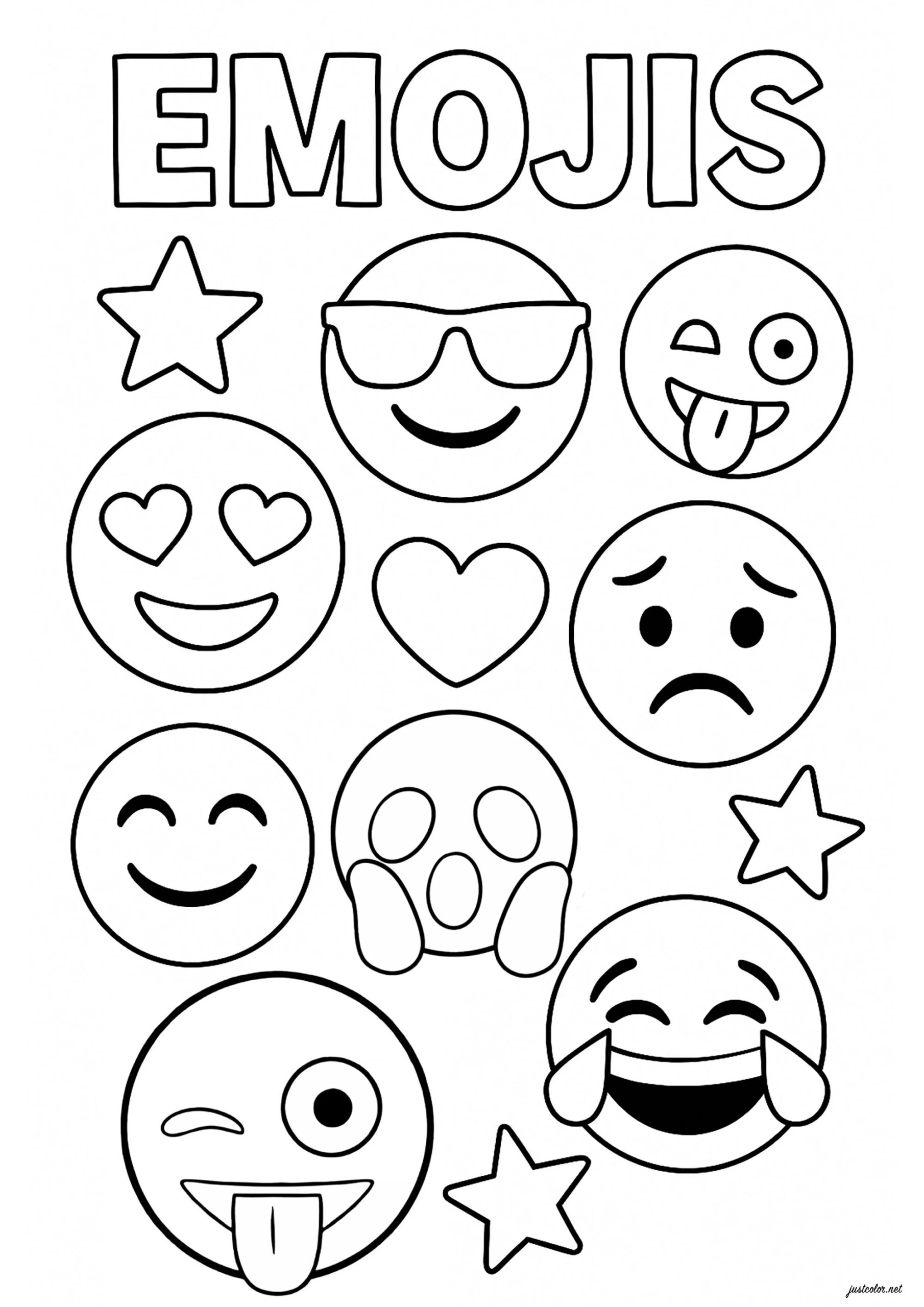 The Best known Emojis Emoji Coloring Pages The Best known Emojis Emoji Coloring Pages